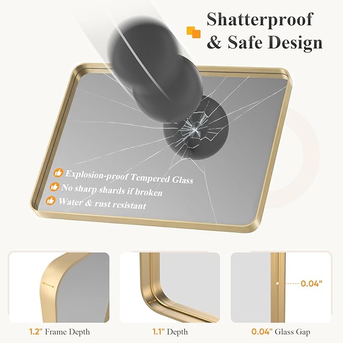 NEWBULIG 16X20 Inch Bathroom Mirror - Image 4
