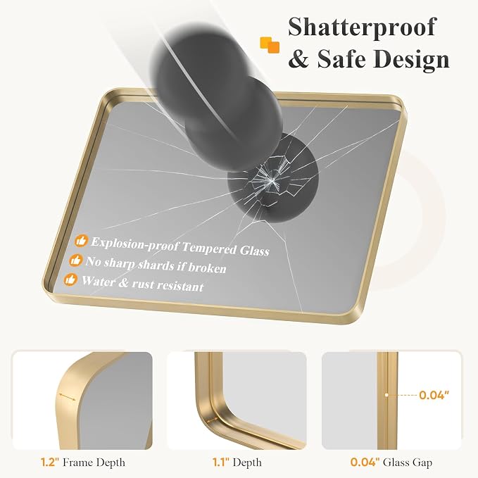 NEWBULIG 36X40 Inch Bathroom Mirror - Image 4