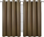 LEMOMO Blackout Curtains 66 x 54 Inch Long Brown Curtains Set of 2 Panels Room - Image 2