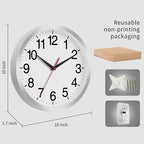 Rohioue Wall Clock Modern 10 Inch Battery Operated Silent Non Ticking Analog - Image 4