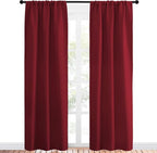 NICETOWN Christmas Burgundy Curtains Blackout Drape Panels - Image 2