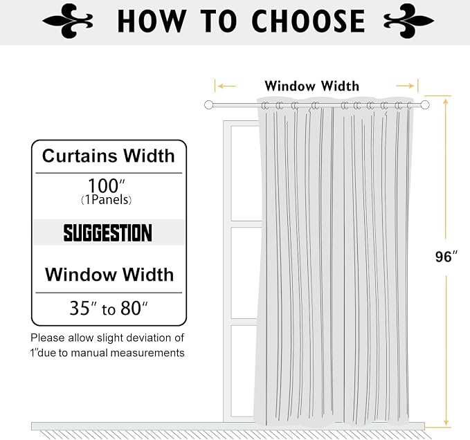 ChrisDowa Room Divider Curtain 96 Inches Long, Wide Blackout Sliding Door - Image 6