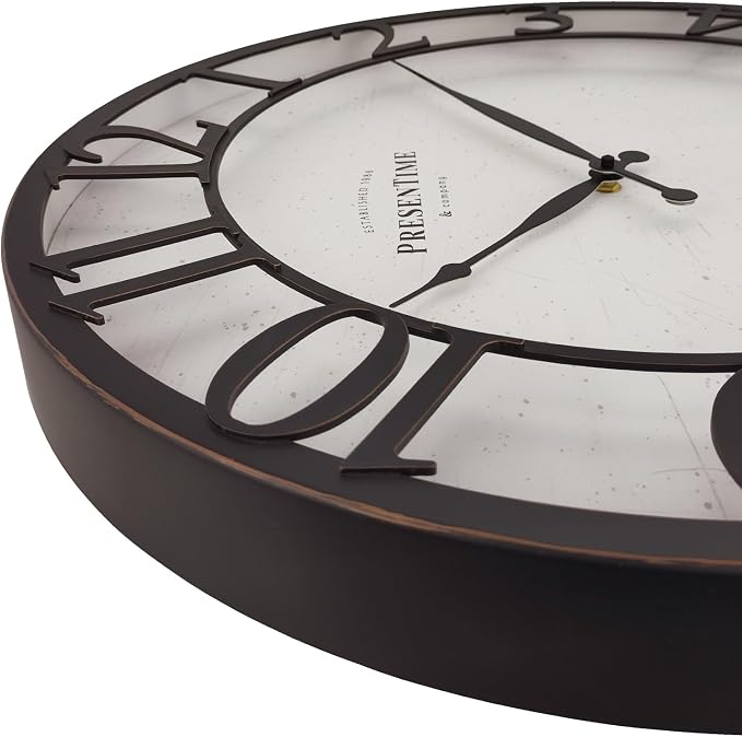 Presentime & Co 21" Farmhouse Series Wall Clock, Vintage Style, Retro Clock - Image 4