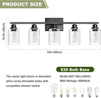 Unicozin Modern Bathroom Light Fixtures, 5 Light Vanity Lights Over Mirror - Image 6