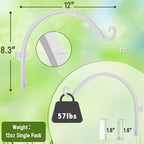 FEED GARDEN 2 Pack 12 Inch Hanging Plant Bracket Wall Hooks Decorative Plant - Image 4