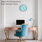 Modern Wall Clock, 10 Inch Digital Wall Clocks Battery Operated, Round Non - Image 2