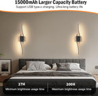 Daunton Modern Battery Operated Wall Sconce Set of 2, 3CCT Adjustable, Timer& - Image 5