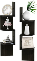 Furinno Rossi Wall Mount Floating Corner Shelf, 3-Tier Radial Set of 2 - Image 4