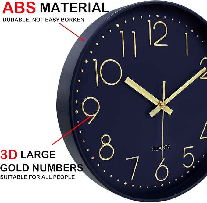 Silent Wall Clocks Battery Operated 8 Inch, Analog Wall Clock - Image 7