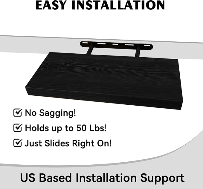 BGMG Wood Floating Shelves 18 inch, Solid Wood Wall Shelves - Image 6