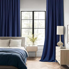 MIULEE Navy Blue Back Tab Blackout Curtains 90 Inches Long 2 Panels Set - Image 2