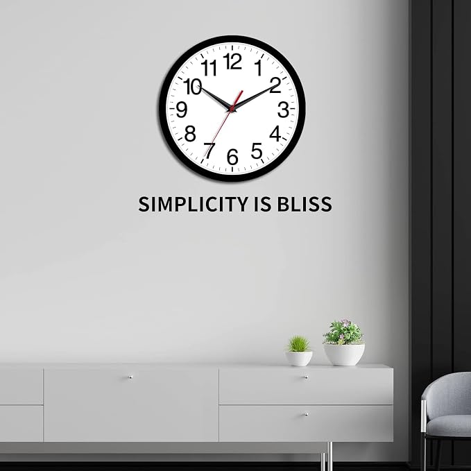 Rohioue 14 Inch Wall Clock Modern Battery Operated Silent Non Ticking Large - Image 8