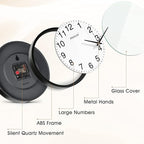 WISKALON 10 inch Silent Non-Ticking Elegant Black Frame Wall Clock, Classic - Image 2