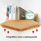 Corner Wall Shelf, Corner Floating Shelf Solid Oak Wood Display Shelf - Image 7