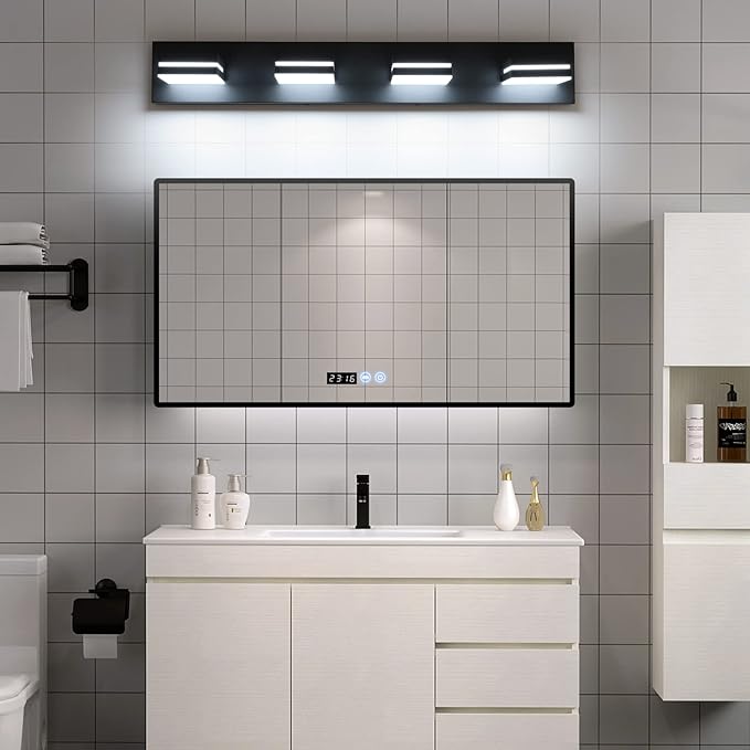 SineRise LED Modern Bathroom Vanity Light Fixtures, Matte Black Modern Acrylic - Image 5