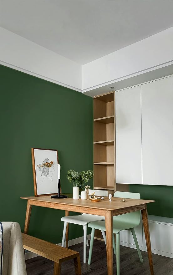 Safiyya 393"x17.7" Olive Green Peel and Stick Wallpaper Dark Green Contact - Image 5