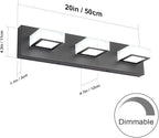 Ralbay 3 Light Dimmable Bathroom Vanity Light LED Modern Matte Black Vanity - Image 2