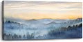 Wall Decor for Living Room Sunrise Misty Forest Print Picture Paintings Wall by YJYart
