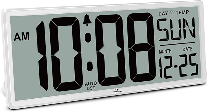 WallarGe 14.5'' Large Digital Wall Clock Battery Operated by WallarGe