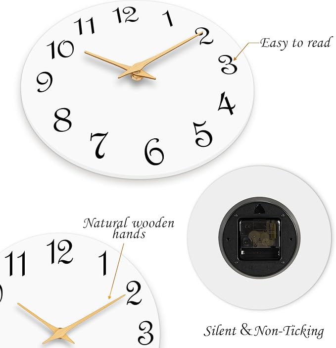 Roymnie Wall Clock, 8 Inch Modern Wall Clocks Battery Operated, Small Silent - Image 4