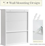 Bathroom Wall Cabinet, Over Toilet Storage Hanging Cabinet Adjustable Shelves - Image 8