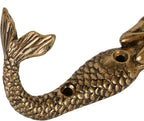 SOFFEE DESIGN 2pcs Gold Mermaid Shape Metal Wall Coat Hooks, Beach Decoration - Image 8