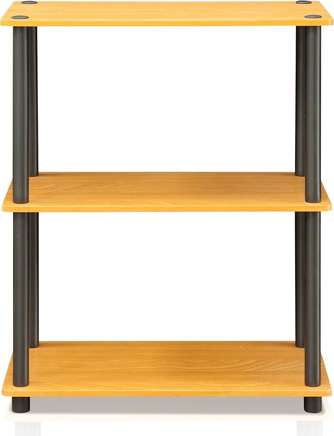 Furinno TURN-N-TUBE Storage Shelves, 3-Tier Book Shelf, Corner Shelf, Toolless - Image 4