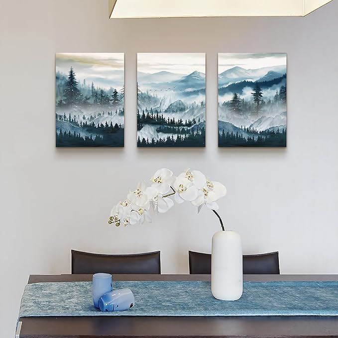 MHARTK66 Wall Art for Bedroom, Mountain Landscape Wall Decor, Large Foggy - Image 5