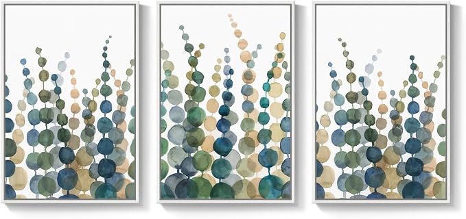 Framed Coastal Wall Art for Living Room, Large Modern Watercolor Botanical - Image 2