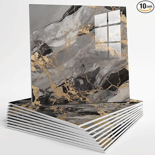 10pcs Peel and Stick Tile Shower Waterproof Marble Tiles Wall Panels, by Unknown