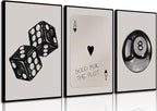 BOKPEN 3Pcs Black and White Poker Dice Wall Art Funky Retro Y2K Trendy Preppy by bokpen