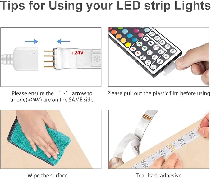DAYBETTER Led Strip Lights 32.8 ft RGB Color Changing Lights Strip - Image 5