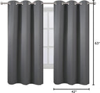 LEMOMO Grey Blackout Curtains 42 x 63 Inch Length/Set of 2 Curtain - Image 10