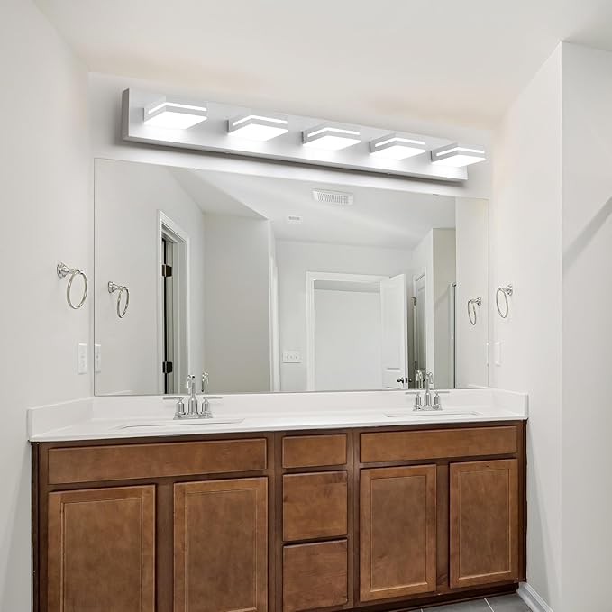 SineRise LED Modern Bathroom Vanity Light Fixtures, Matte White Modern Acrylic - Image 4