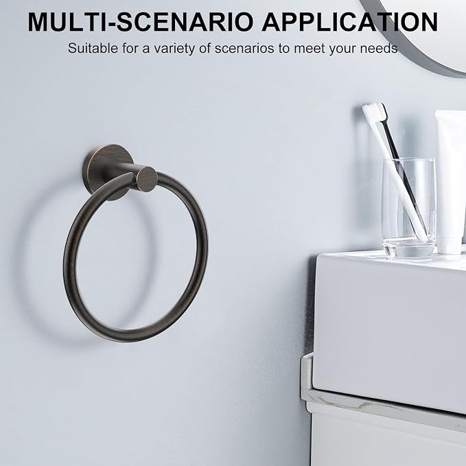 SetSail Towel Holder for Bathroom Wall Screw-in Towel Ring Stainless Steel Hand - Image 7