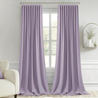 MIULEE Lilac Back Tab Blackout Curtains 108 Inch Long 2 Panels Set - Image 9