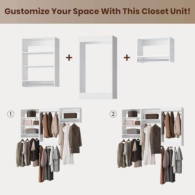 ROOMTEC Modular Closet System, Wall-Mounted Wooden Tower - Image 7