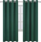 LEMOMO Blackout Curtains 66 x 72 Inch Long Dark Green Curtains Set of 2 Panels - Image 2