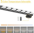 Ralbay 46inch Matte Black Vanity Lights 7 Lights Dimmable 5 Color Temperature - Image 2