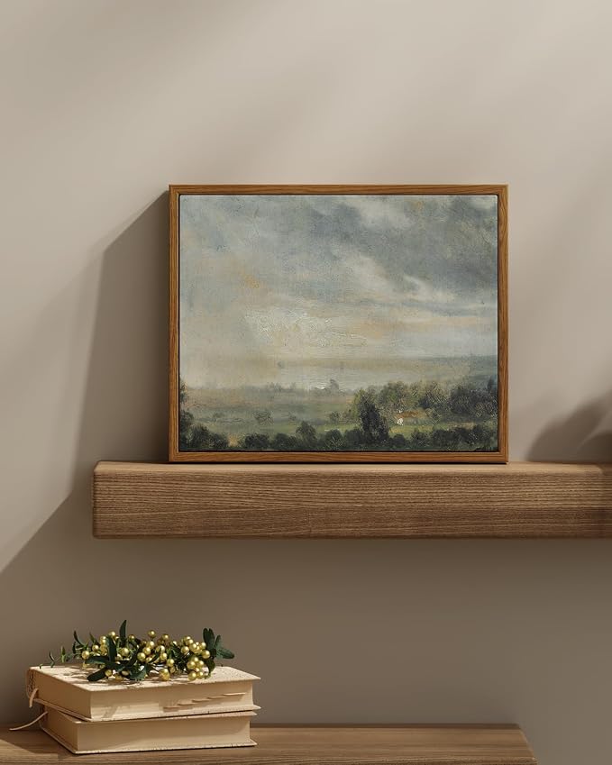 InSimSea Framed Canvas Wall Art Vintage Decor, High Cloudy Sky Landscape Canvas - Image 2