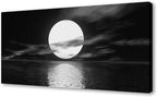 Cao Gen Decor Art S06498 Wall Art Canvas Sea White Full Moon in Night Picture by Cao+Gen+Decor+Art