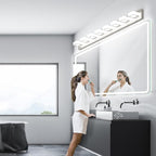 Ralbay 52inch Brushed Nickel Vanity Lights 8 Lights Dimmable 5 Color - Image 5