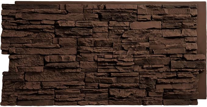 EverStone Canyon Ridge Faux Stone Panel, 45 3/4"W x 24 1/2"H x 1 1/4"D by EkenaMillwork