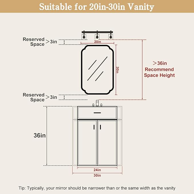 WallBeyond 20" x 30" Wood Mirror Rounded Corner Arch Wall Mirror - Image 5