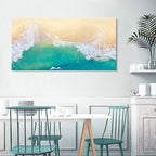 Goldfoilart Beach Canvas Wall Art Ocean Sea Waves Wall Decor Coastal - Image 2