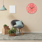 Mxocom Coral Red Wall Clock Magenta Pastel Artistic 10 Inch Silent Non Ticking - Image 6