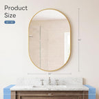 DUMOS 20" x 30" Oval Bathroom Mirror, Tempered Glass, Morden Vanity Mirror - Image 3