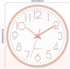 Foxtop 8 Inch Wall Clock Modern Small Wall Clocks Battery Operated Silent - Image 2