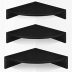 Homode Corner Floating Shelves, 3 Tier Wooden Hanging Corner Storage Shelf by Homode