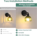 Shenmoyl Vintage Battery Operated Wall Sconce - Image 3